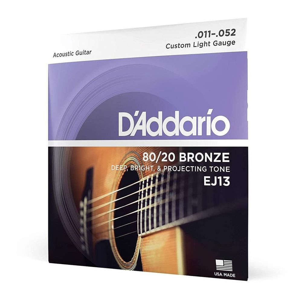 D'Addario 80/20 Bronze Acoustic Guitar Strings - Custom Light (11 - 52)