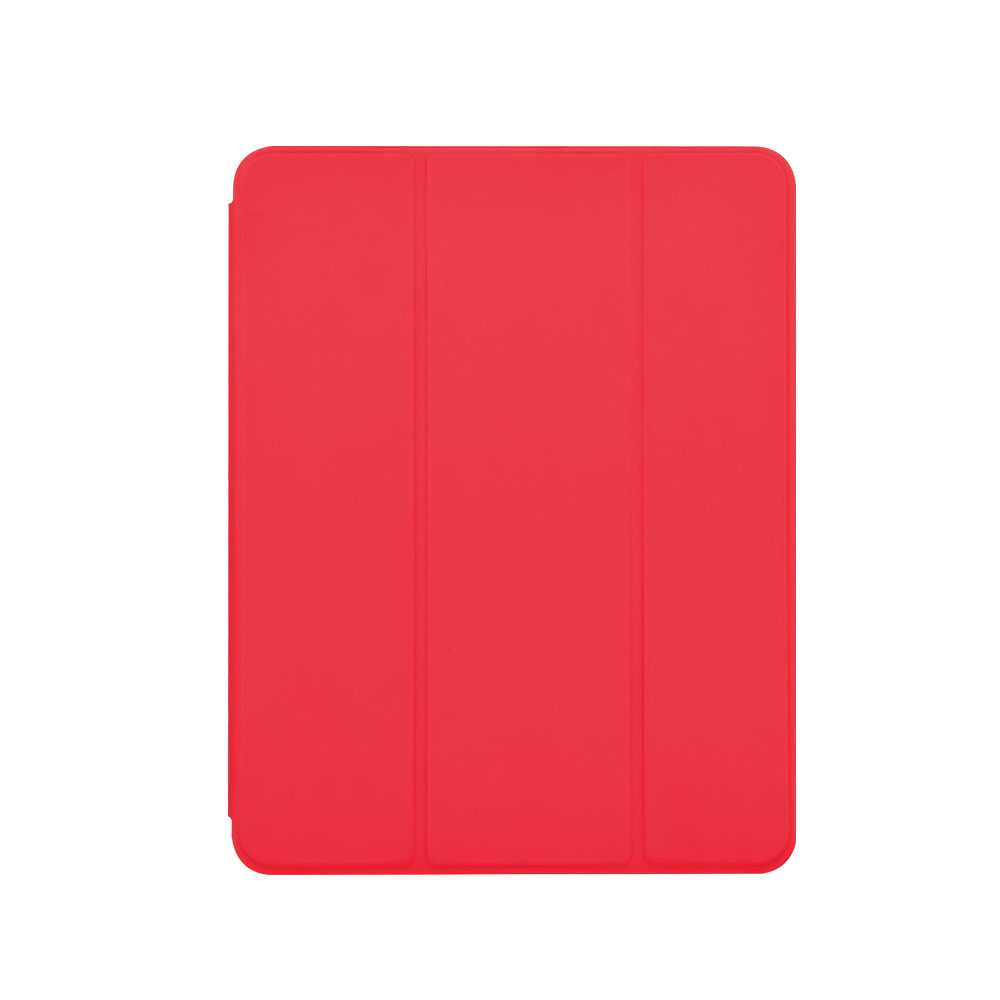 غطاء حماية ديفيا جلد أحمر اللون مع فتحة للقلم لجهاز آيباد بمقاس 10.2 بوصة