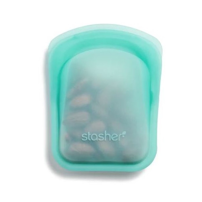 Stasher Pocket Bag Clear + Aqua (2 Pack)