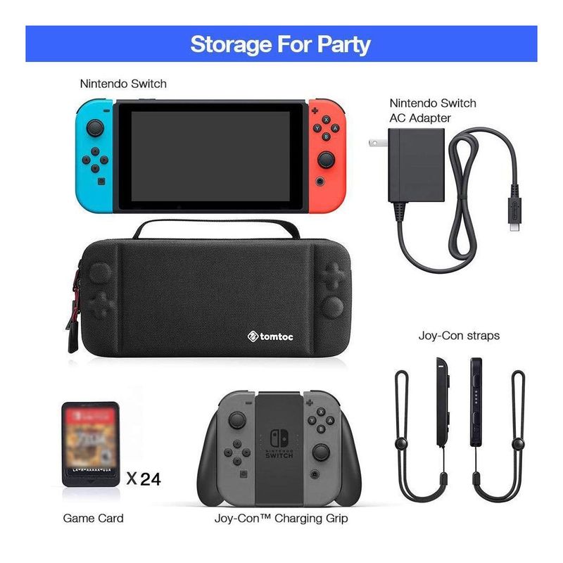 Tomtoc Hard Shell Travel Case Black for Nintendo Switch