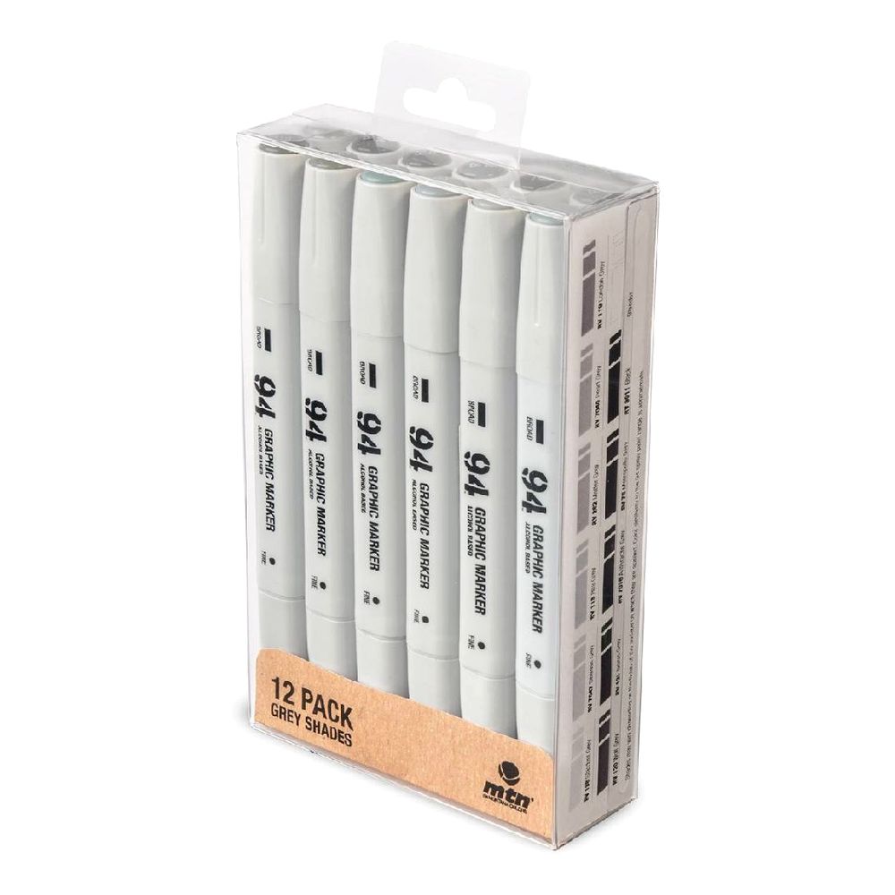 Montana Colors MTN 94 Graphic Markers Grey (Set of 12)