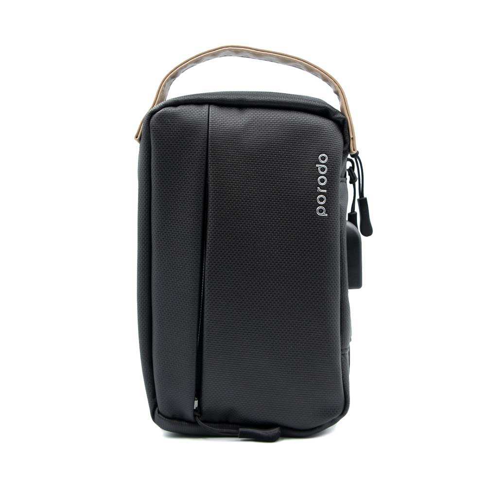 Porodo Convenient Leather Storage Bag 8.2 Inch Black