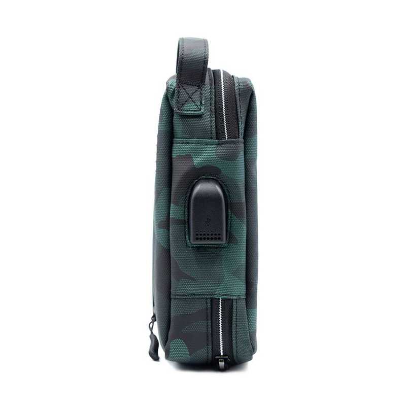 Porodo Convenient Leather Storage Bag 8.2 Inch Dark Green Camo