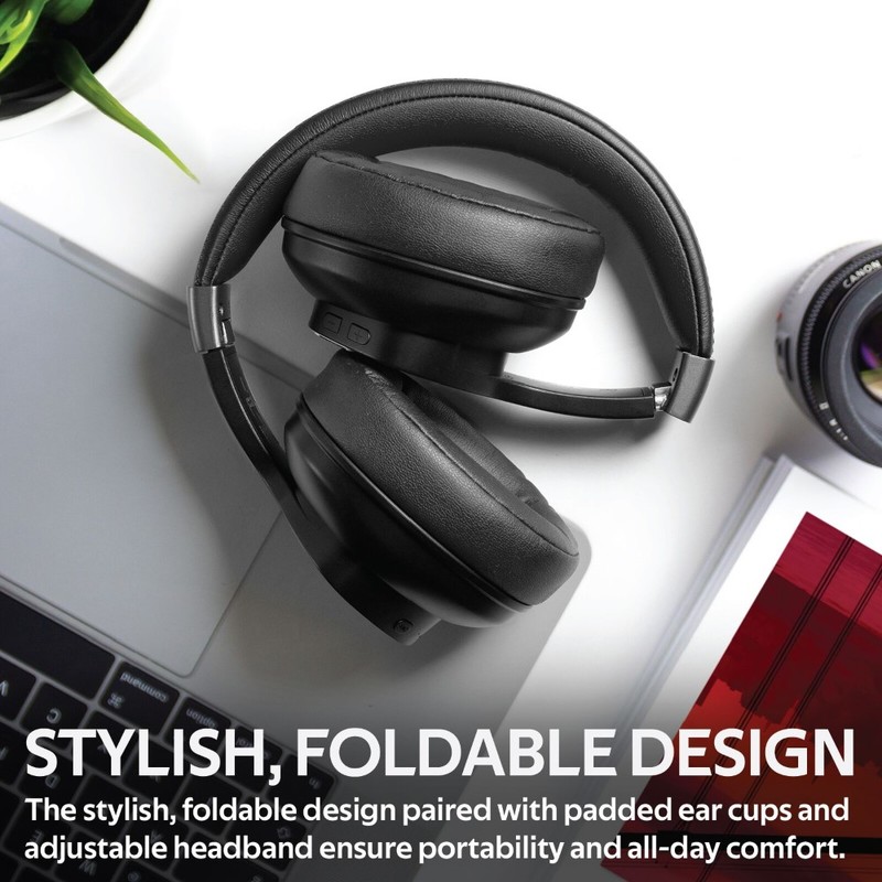 Promate Truebeats Foldable Bluetooth V4.1 Over-Ear Headphones Black