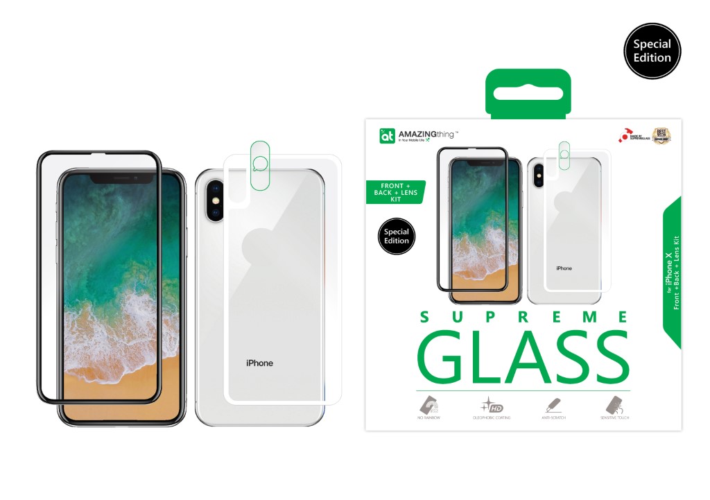 Amazing Thing Fully Covered Supreme Glass White Screen Protector for iPhone X