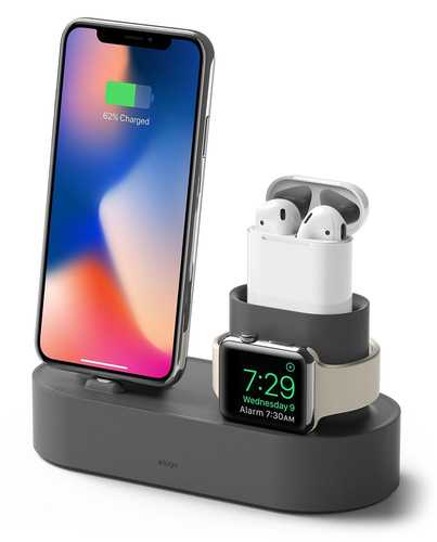 Elago 3-in-1 Dark Gray Charging Hub for Apple Watch