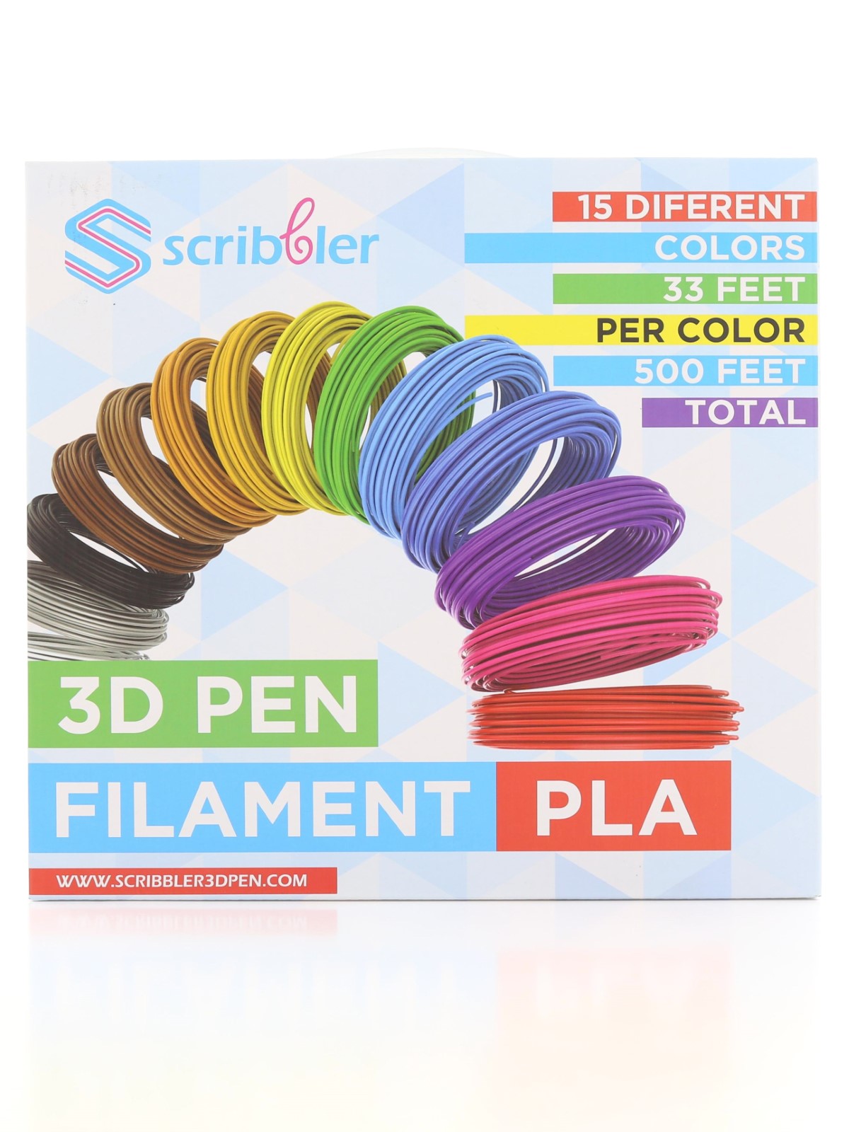 Scribbler 3D Pen Plastic Pla Bundle 15 Colors Refill