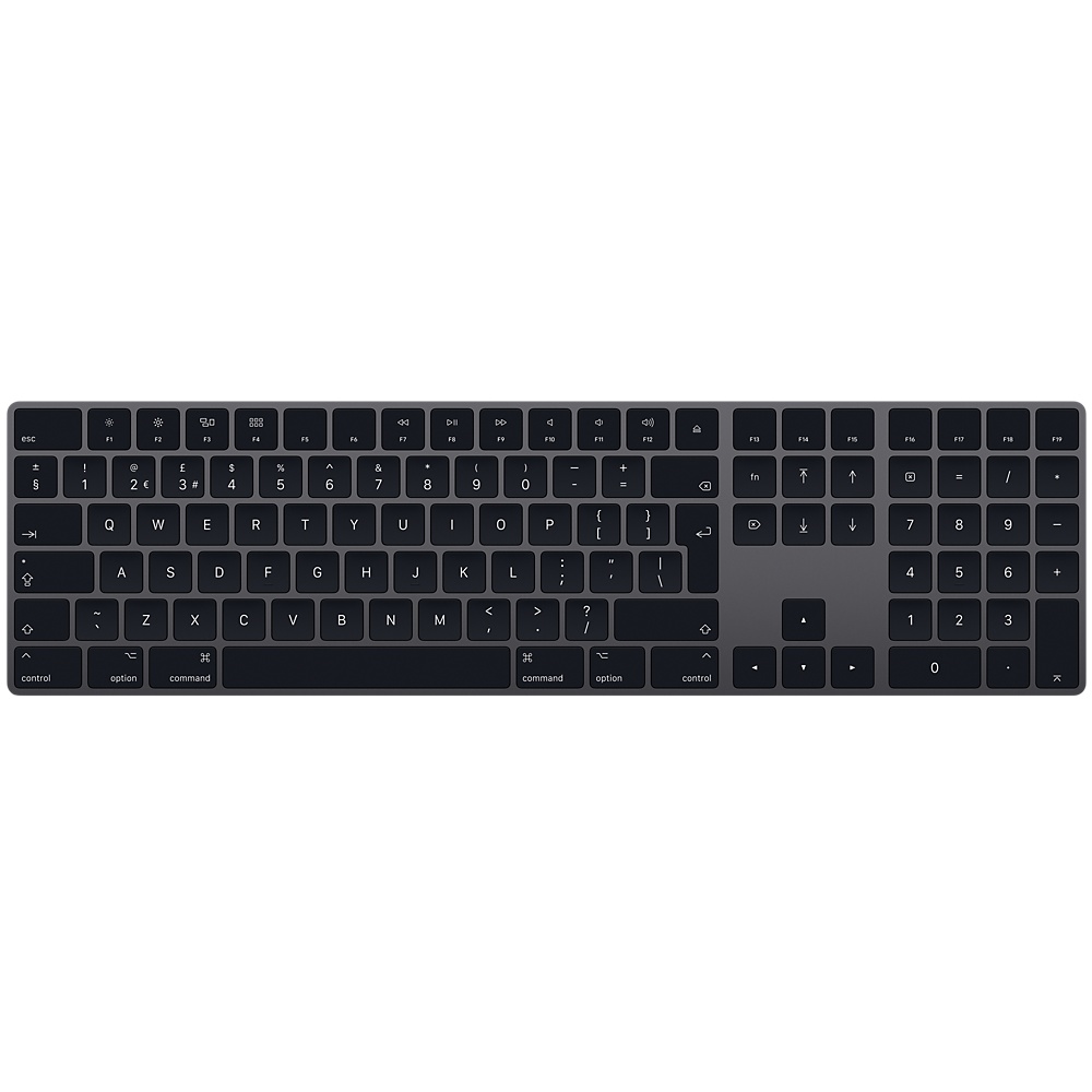 لوحة مفاتيح آبل ماجيك مع لوحة مفاتيح رقمية رمادية غامقة إنجليزي بريطاني