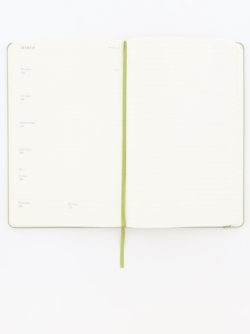 Moleskine 18M Weekly Notebook Large Lichen Green Hard Cover