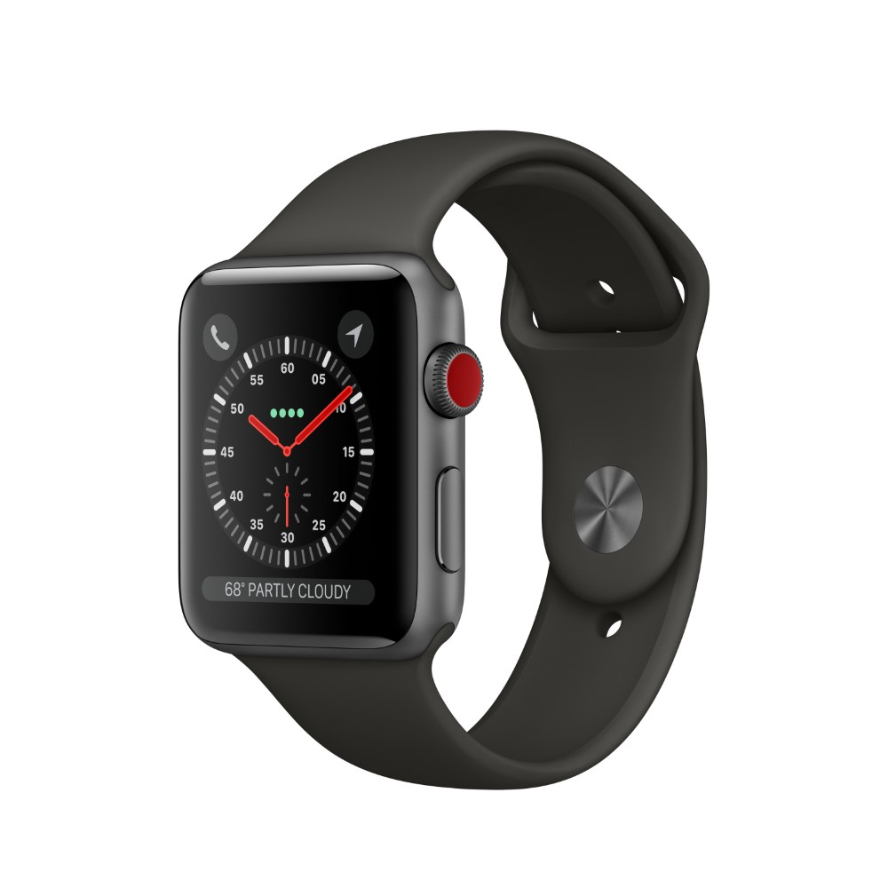 Apple Watch Series 3 GPS + Cellular 42mm Space Grey Aluminium Case with Grey Sport Band