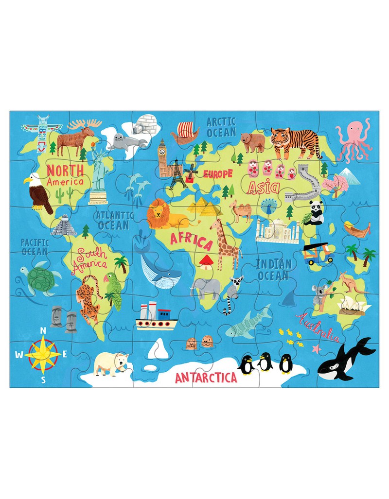 Mudpuppy Map of the World Puzzle To Go