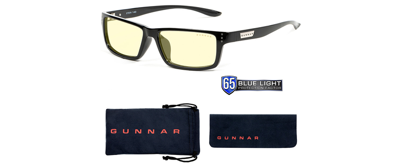 Gunnar Riot Blue Light Filter Glasses Onyx Frame/Amber Lens Tint