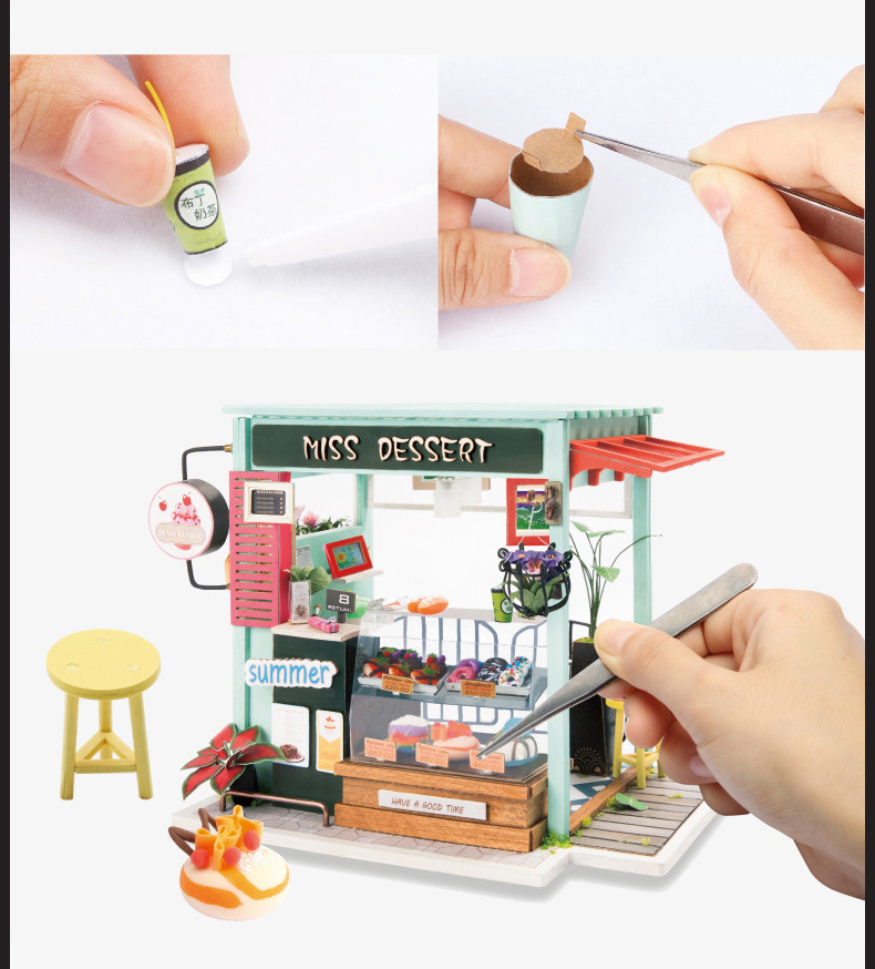 Robotime DIY Mini Dollhouse Ice Cream Station