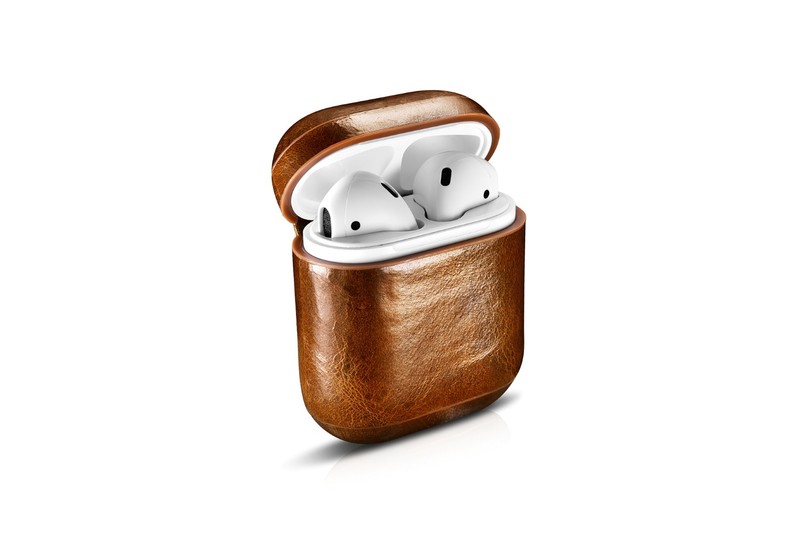 More.Plus Oil Wax Leather Case Brown for AirPods