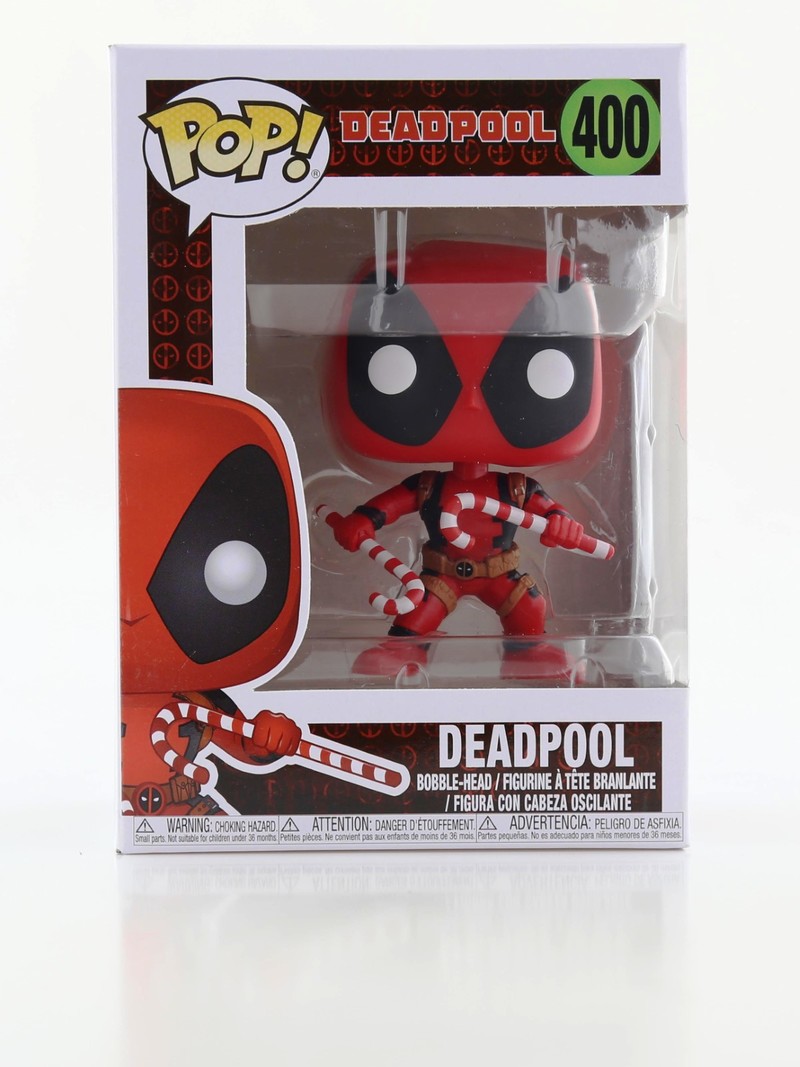 Funko Pop Marvel Holiday Deadpool with Candy Cane Vinyl Figure