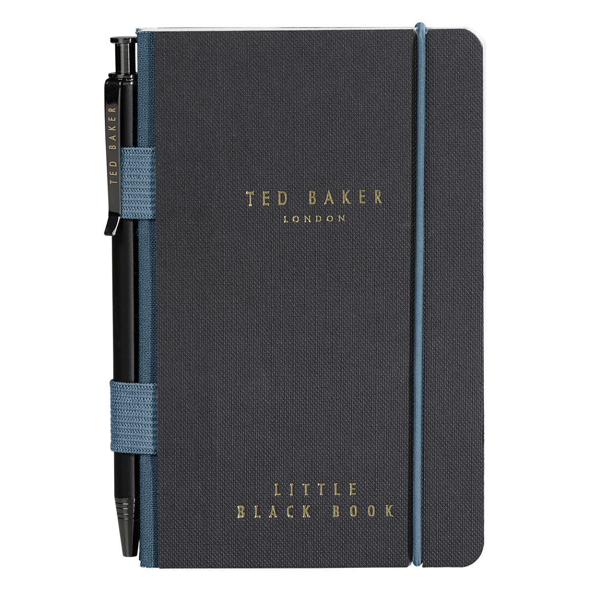 دفتر تيد بيكر الصغير الأسود المزود بقلم