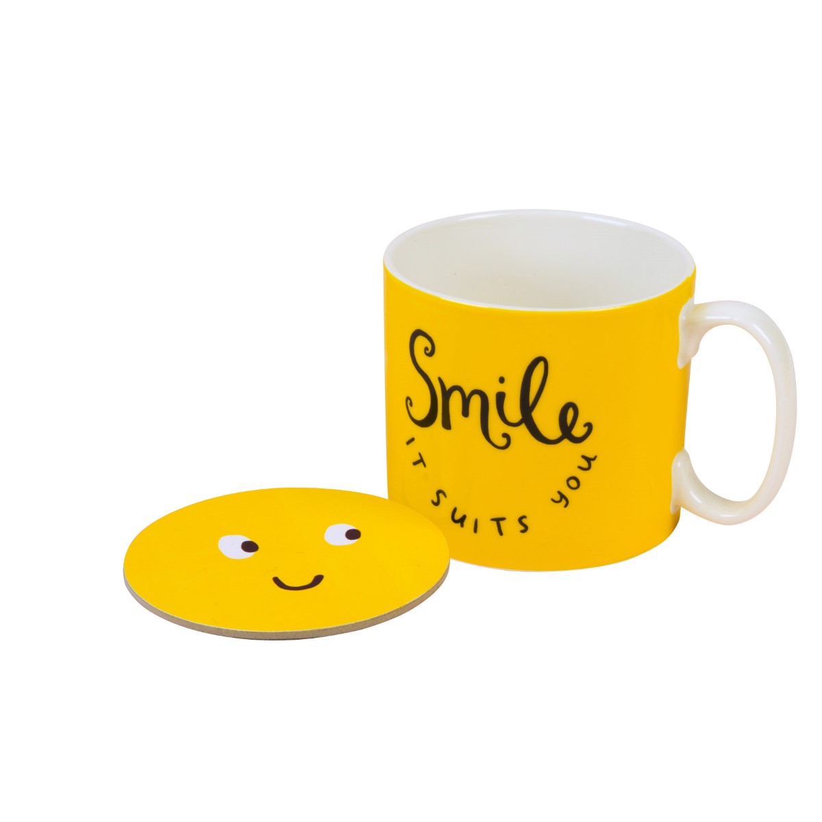 The Happy News Smile It Suits You Mug & Coaster Set