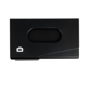 Ogon One Touch Aluminium Business Card Holder Black