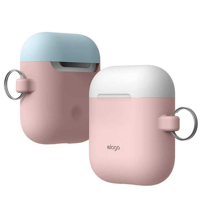 Elago Duo Hang Case Pink/White/Pastel Blue for AirPods