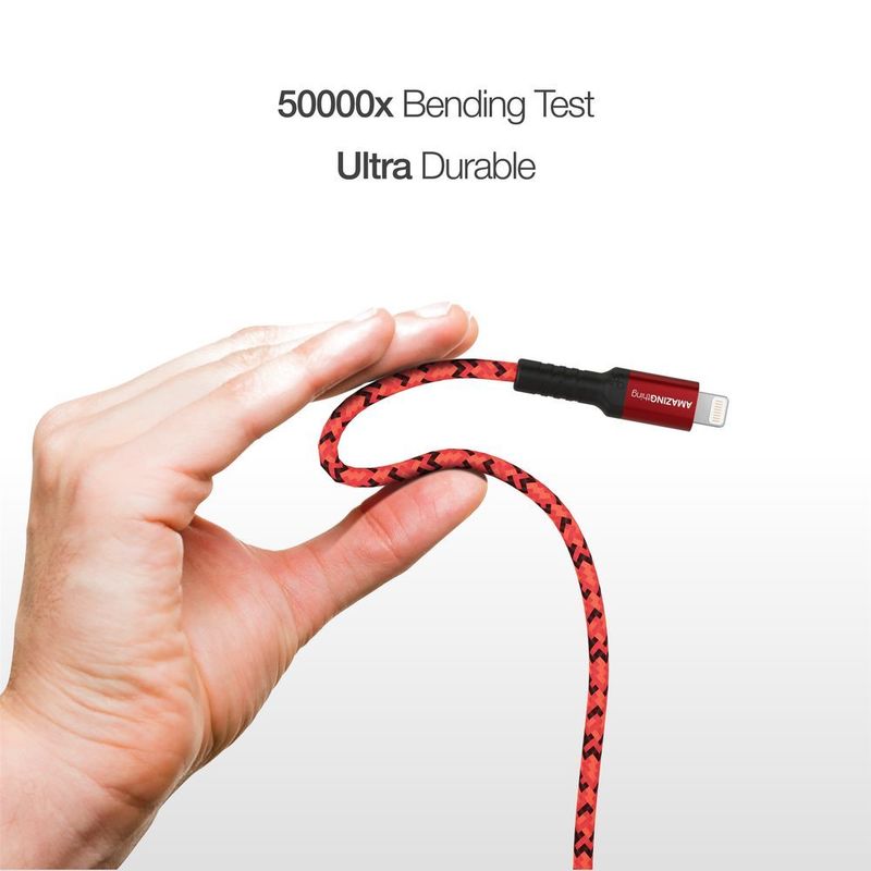 Amazing Thing Supremelink Mfi Lightning Bullet Shield Cable 1.2M Red
