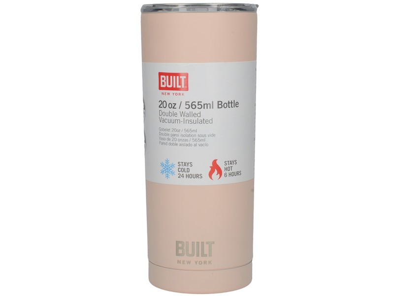 Built Double Walled Stainless Steel Water Tumbler Pale Pink 590ml