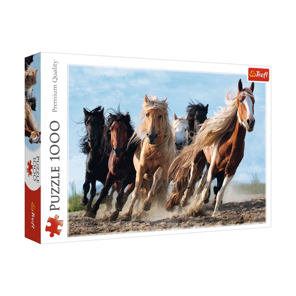 لعبة أحجية تركيب الصور المقطعة بتصميم الخيول الراكضة مكونة من 1000قطعة من تريفل