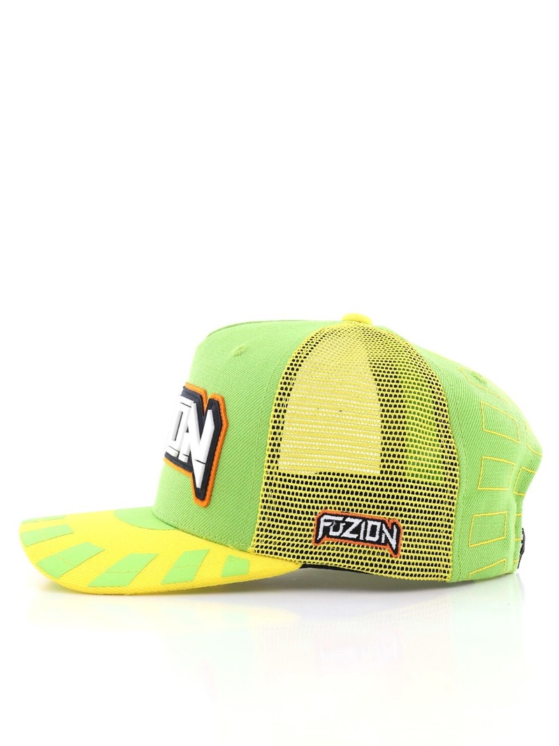 Fuzion Xtreme Baseball Trucker Cap Green/Yellow