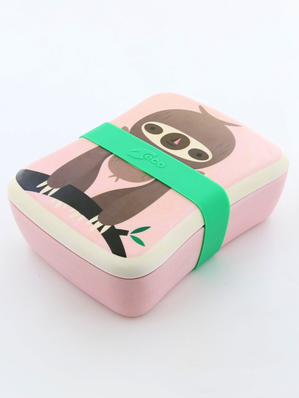 Petit Monkey Bamboo Lunchbox Sloth Pink