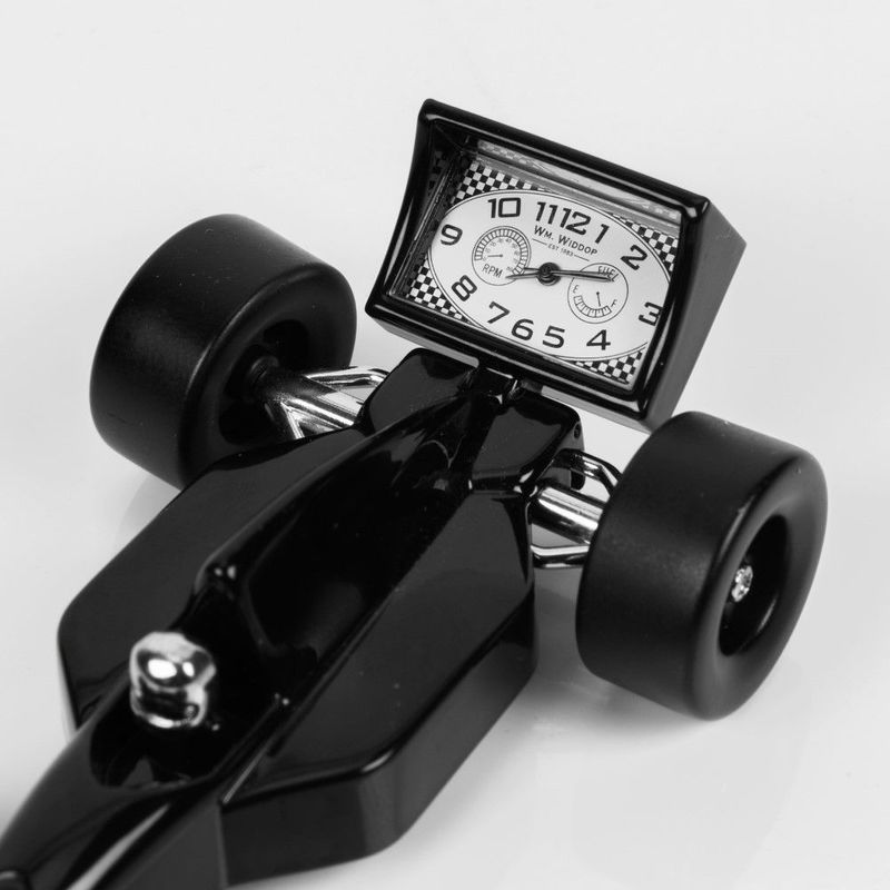 Wm Widdop Miniature Black Racing Car Clock