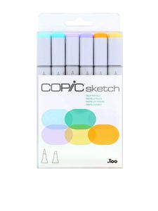 Copic Sketch Refillable Markers - Pale Pastels (Set of 6)