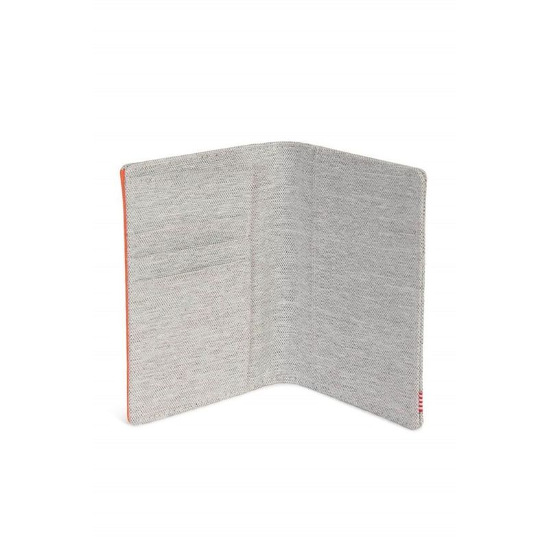 Herschel Raynor Passport Holder RFID Light Grey Crosshatch/Vermillion Orange