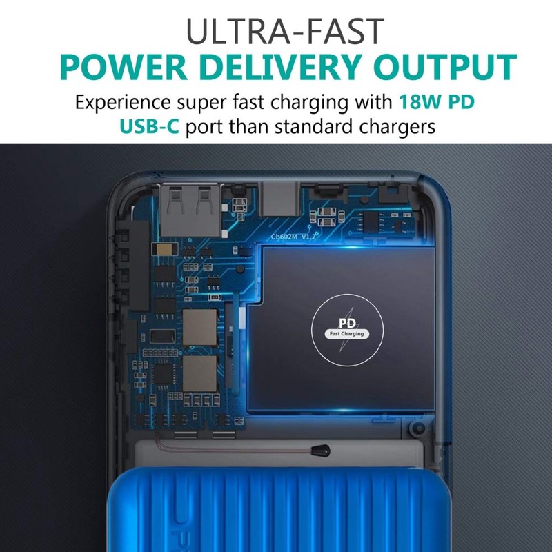Promate Titan-30 Blue 30W Ultra-Fast Charging Power Bank