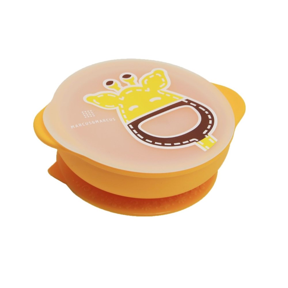 Marcus N Marcus Suction Bowl with Lid Lola Yellow