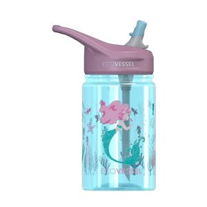 EcoVessel Mermaid Splash Kids Water Bottle With Flip Straw 350ml