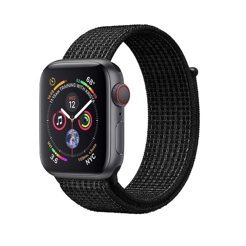 Promate Fibro-38 Black Sporty Nylon Mesh Weave Adjustable Strap for 38mm Apple Watch (Compatible with Apple Watch 38/40/41mm)