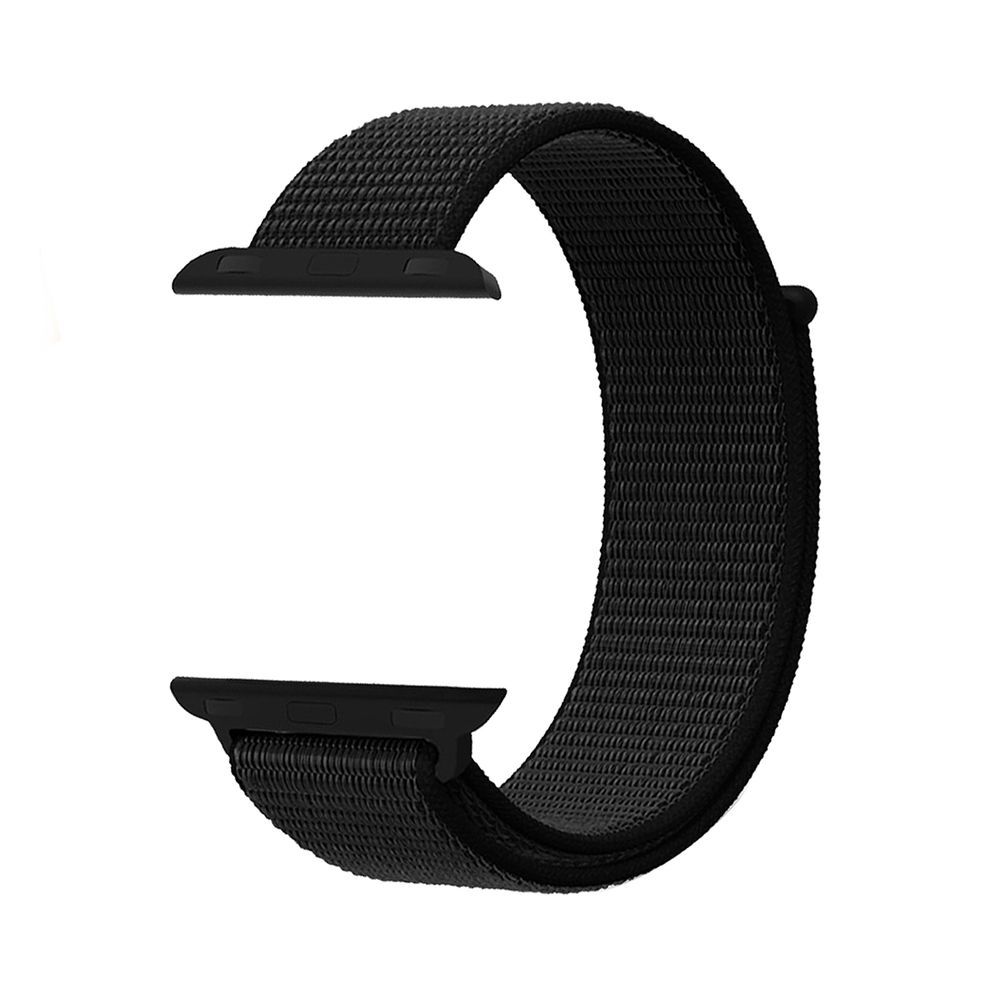 Promate Fibro-38 Black Sporty Nylon Mesh Weave Adjustable Strap for 38mm Apple Watch (Compatible with Apple Watch 38/40/41mm)