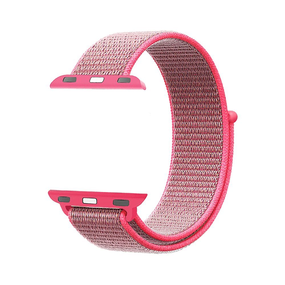 Promate Fibro-42 Pink Sporty Nylon Mesh Weave Adjustable Strap for 42mm Apple Watch (Compatible with Apple Watch 42/44/45mm)