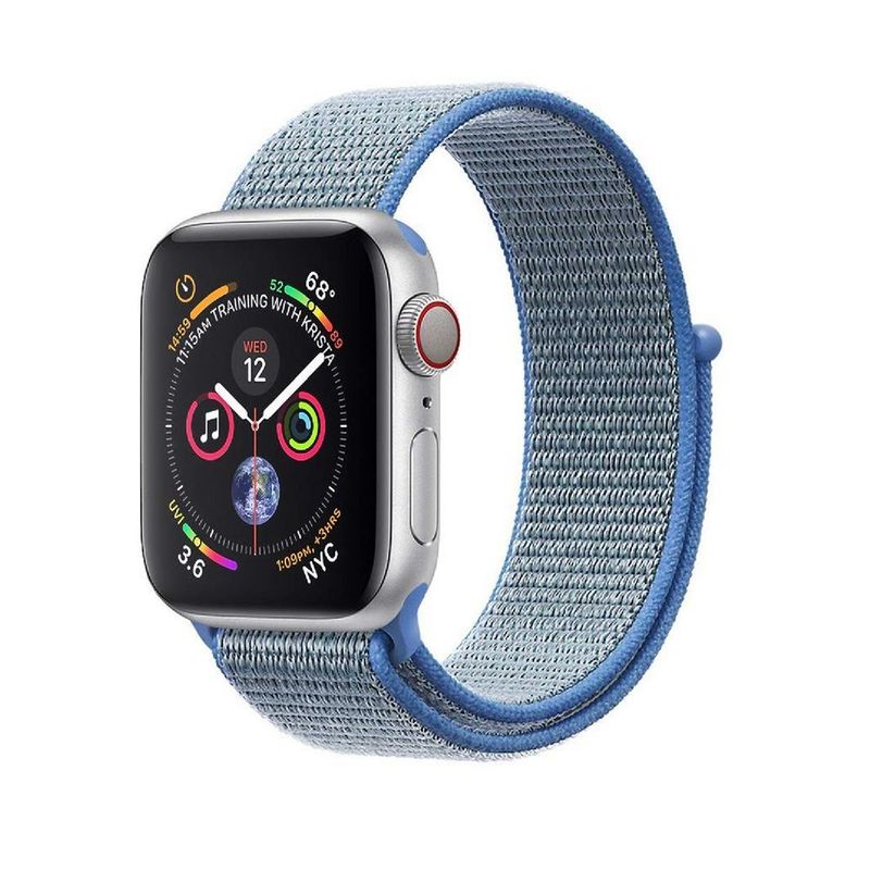 Promate Fibro-42 Blue Sporty Nylon Mesh Weave Adjustable Strap for 42mm Apple Watch (Compatible with Apple Watch 42/44/45mm)