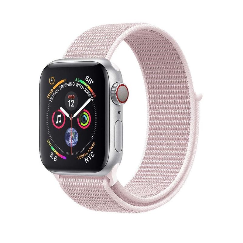 Promate Fibro-42 Light Pink Sporty Nylon Mesh Weave Adjustable Strap for 42mm Apple Watch (Compatible with Apple Watch 42/44/45mm)