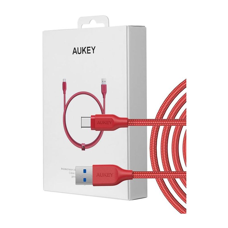 Aukey USB Type C Braided Cable 2M Red