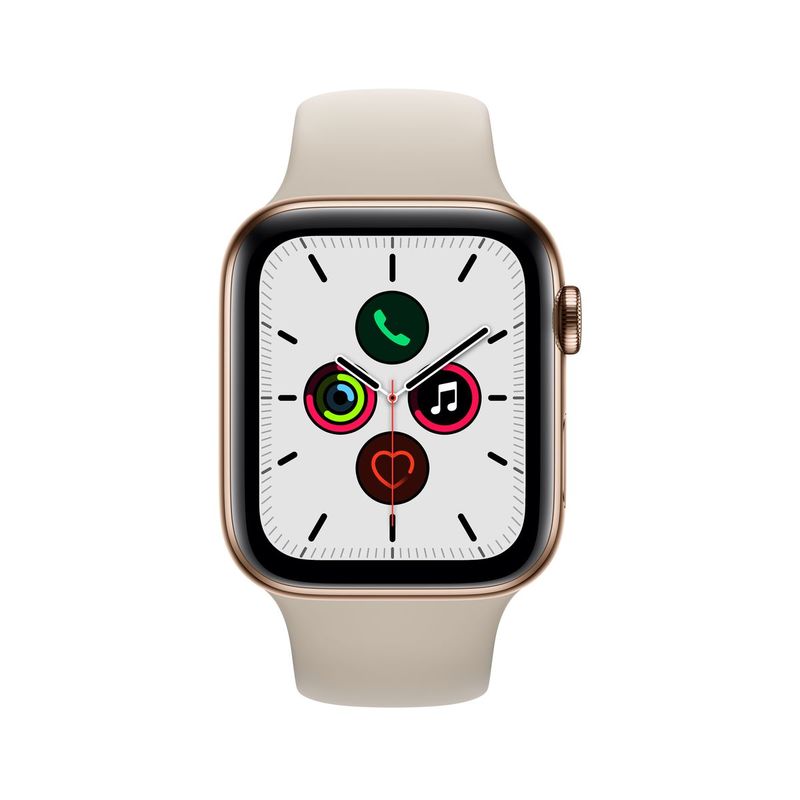 Apple Watch Series 5 GPS + Cellular 44mm Gold Stainless Steel Case with Stone Sport Band S/M & M/L