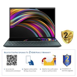 ASUS ZenBook Duo Laptop UX481Fl-BM021TS i7-10510U/16GB RAM/1TB SSD/NVIDIA GeForce MX250/14-inch FHD Display/Win 10/CelesTial Blue