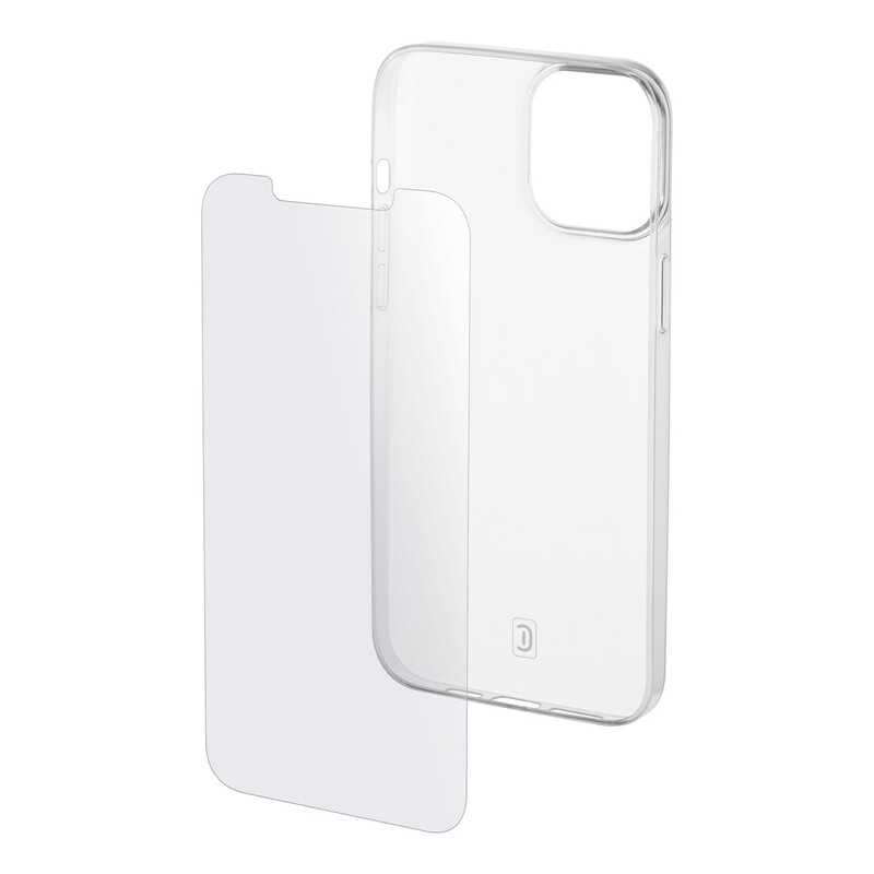 CellularLine Pro Kit Case + Glass Protector for iPhone 13 Transparent