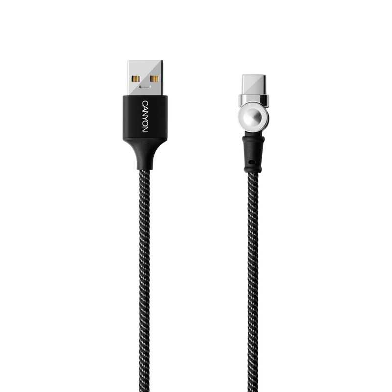 Canyon UC-8 Type-C Charging Cable with Magnetic Rotating System Black 1m