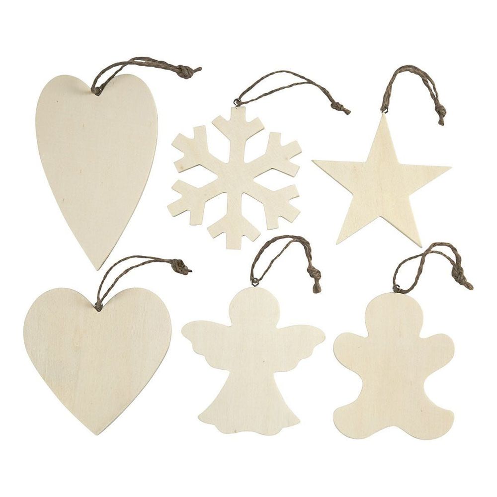 Creativ Wooden Christmas Ornaments (Set of 6)