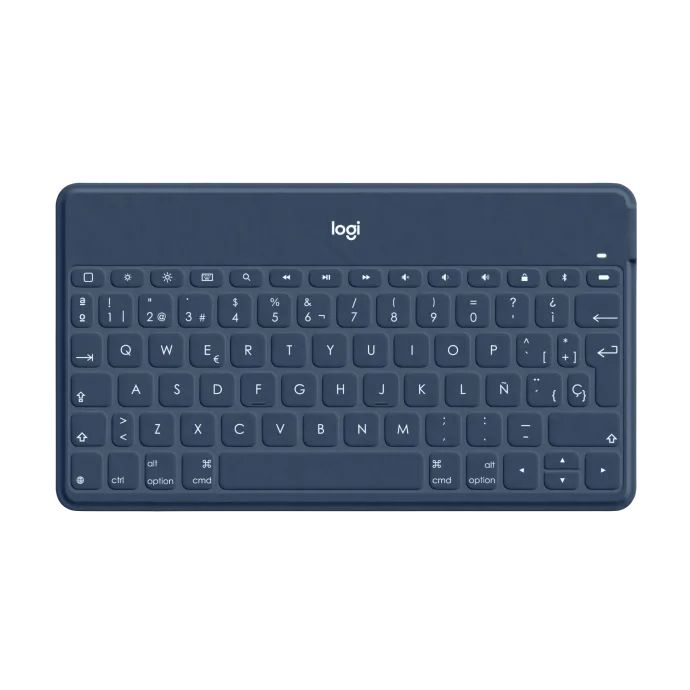 Logitech 920-010060 Keys-to-Go Ultra-Portable Keyboard for iOS Devices - Classic Blue Keyboard with Orange iPhone Stand