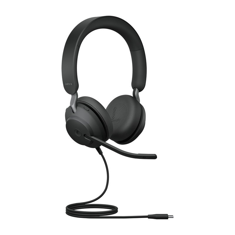 Jabra Evolve2 40 USB-C On-Ear Headphones with Mic - Black