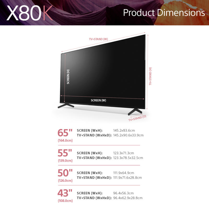 Sony X80K 65-Inch 4K HDR Smart LED TV