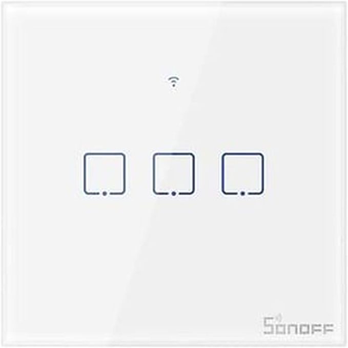 Sonoff T1UK3C-Tx 3 Gang Smart Wi-Fi Wall Light Switch 433MHz RF Remote Control