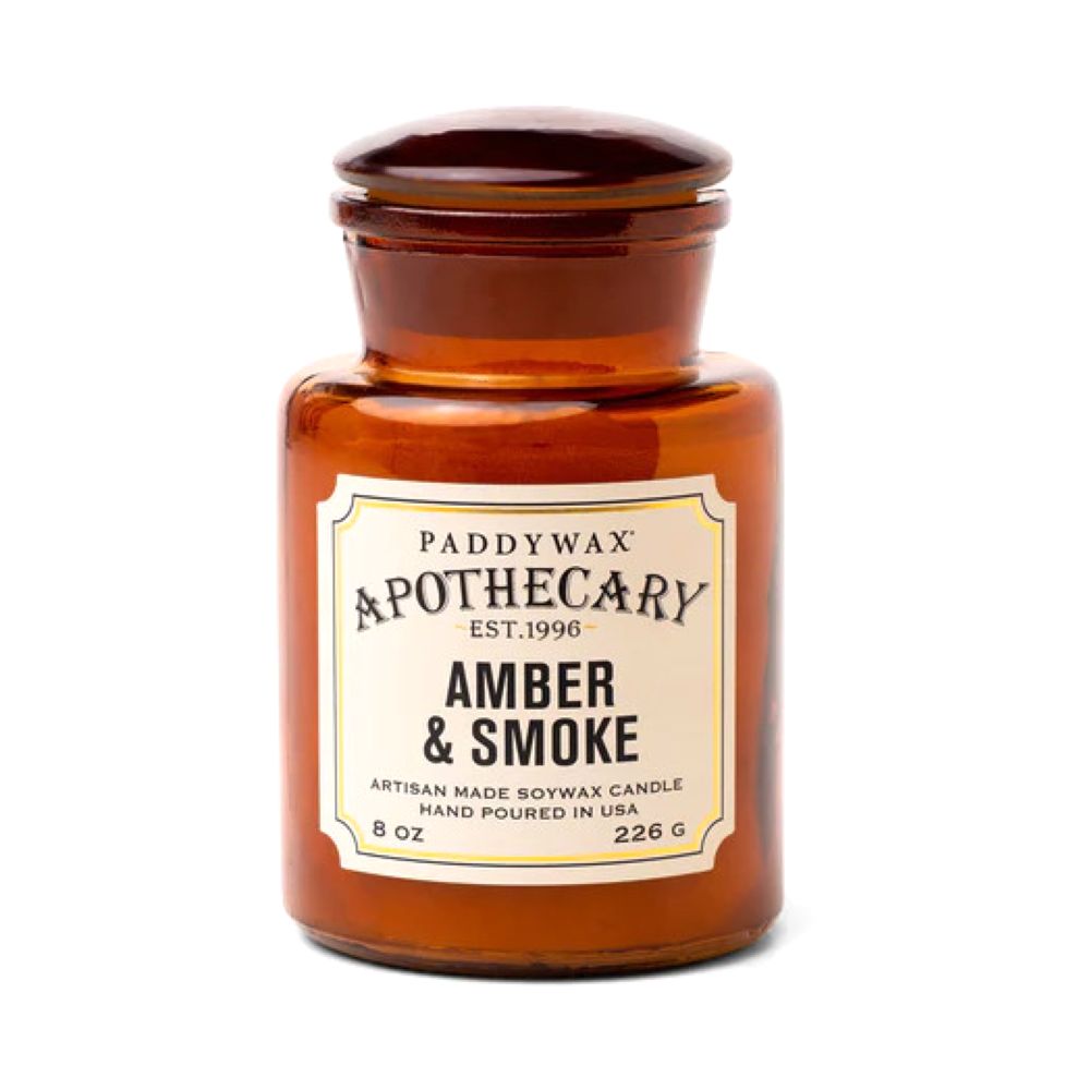 Paddywax Apothecary Glass Candle Amber & Smoke 8Oz